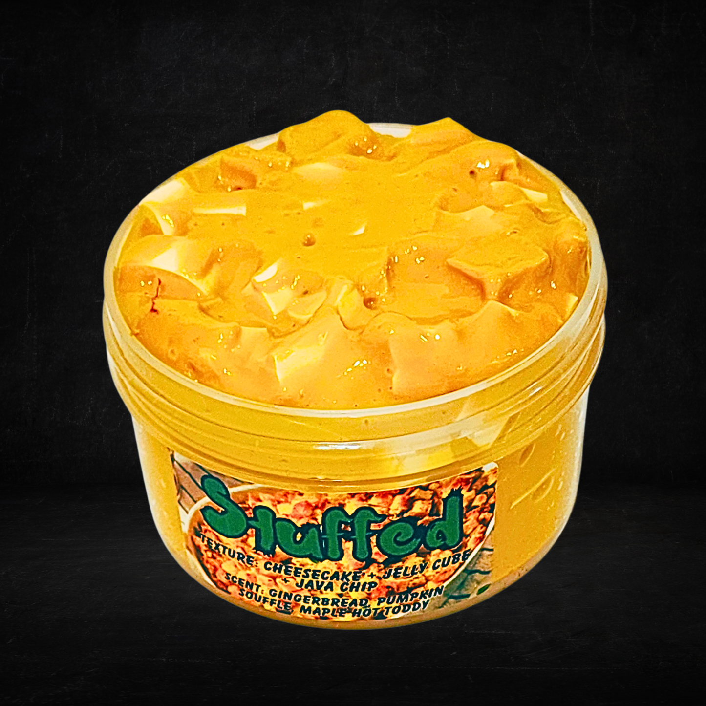 Stuffed – Cheesecake Jelly Cube Slime (6oz) | Thanksgiving Stuffing Slime | Savory or Sweet Bakery Scent | Korean Jelly Cube Java Chip Texture