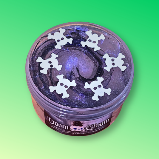 🖤 Doom & Gloom Slime – Gummy Clear K-Glue Slime | Lavender Vanilla & Moonlit Path | Mental Health Awareness