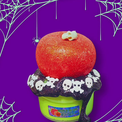 Rotten to the Core Slime | Tofu DIY Clay Slime | Red Apple, Caramel Apple & Candy Corn Scent | Halloween Witch Apple Slime