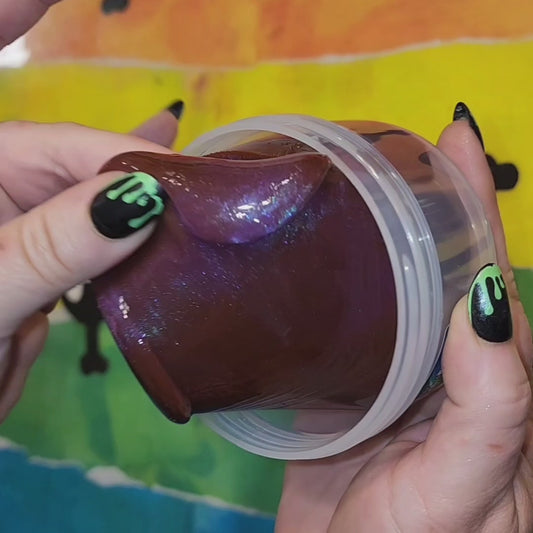 The Color of Evil Slime | Coated Thiggly Gummy Clear | Pumpkin Cupcake & Vanilla Sugar Scent | Holographic Bubble Cluster Add-Ins