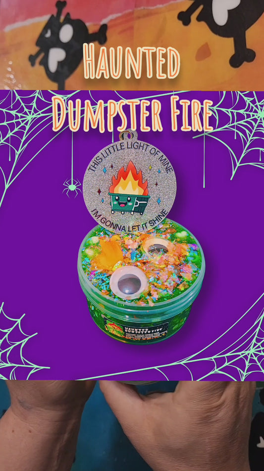 Haunted Dumpster Fire - Chaos Crunch Bomb | Burning Leaves, Palo Santo & Sandalwood Scented Halloween Slime