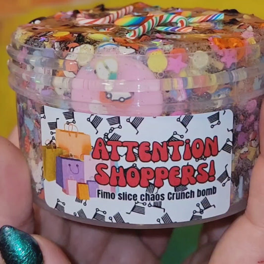 Attention Shoppers! – Fimo Chaos Crunch Slime (6oz) | Crunchy Texture | Mixed Fimo Bomb | Vanilla & White Birch Scent