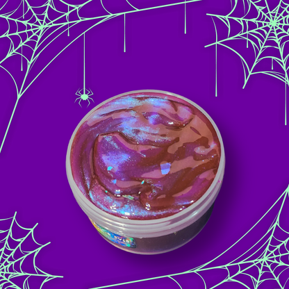The Color of Evil Slime | Coated Thiggly Gummy Clear | Pumpkin Cupcake & Vanilla Sugar Scent | Holographic Bubble Cluster Add-Ins