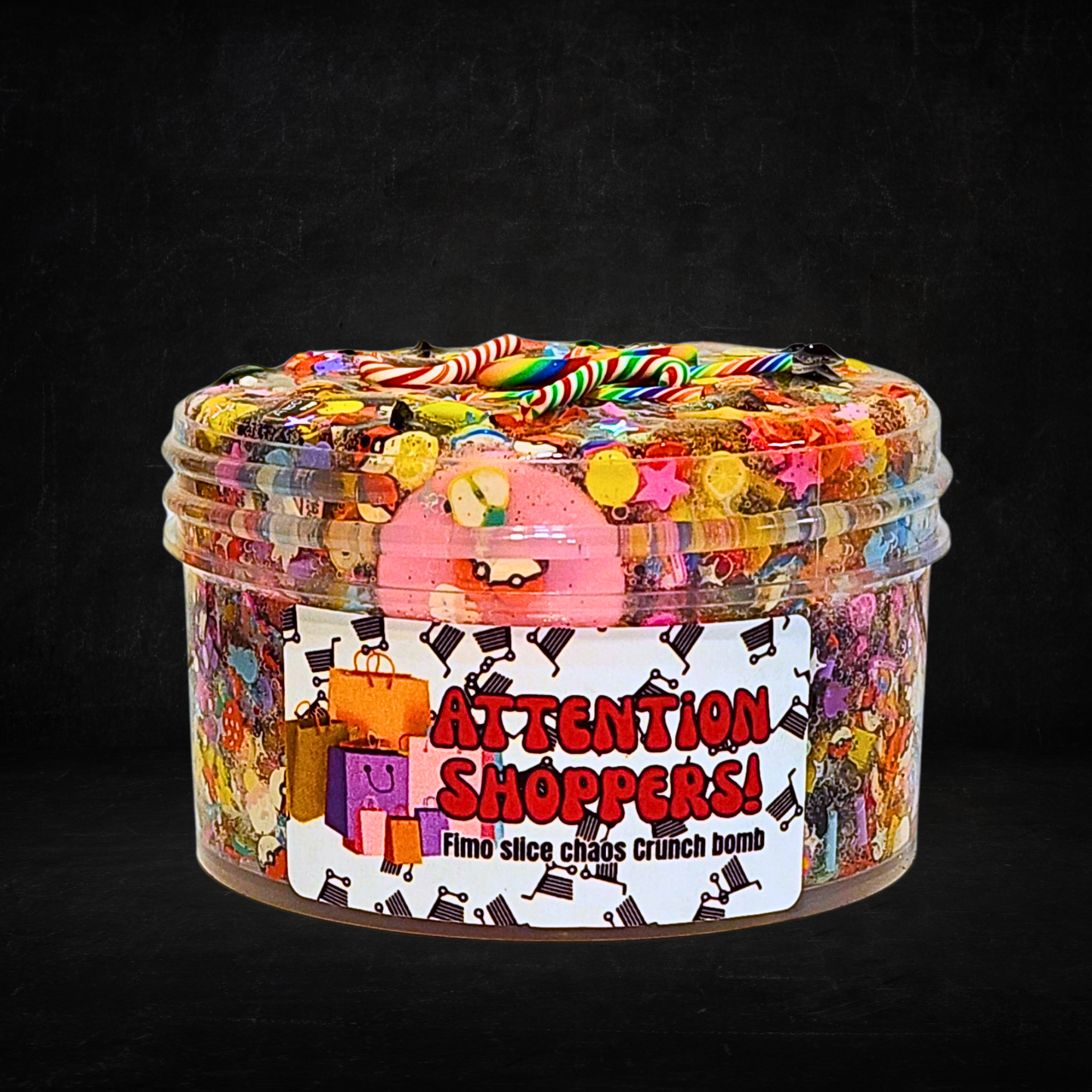 Attention Shoppers! – Fimo Chaos Crunch Slime (6oz) | Crunchy Texture | Mixed Fimo Bomb | Vanilla & White Birch Scent