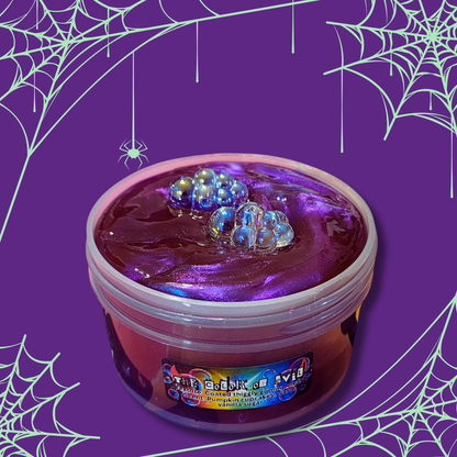 The Color of Evil Slime | Coated Thiggly Gummy Clear | Pumpkin Cupcake & Vanilla Sugar Scent | Holographic Bubble Cluster Add-Ins