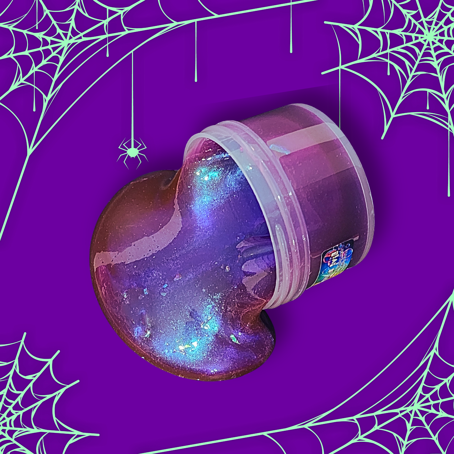 The Color of Evil Slime | Coated Thiggly Gummy Clear | Pumpkin Cupcake & Vanilla Sugar Scent | Holographic Bubble Cluster Add-Ins