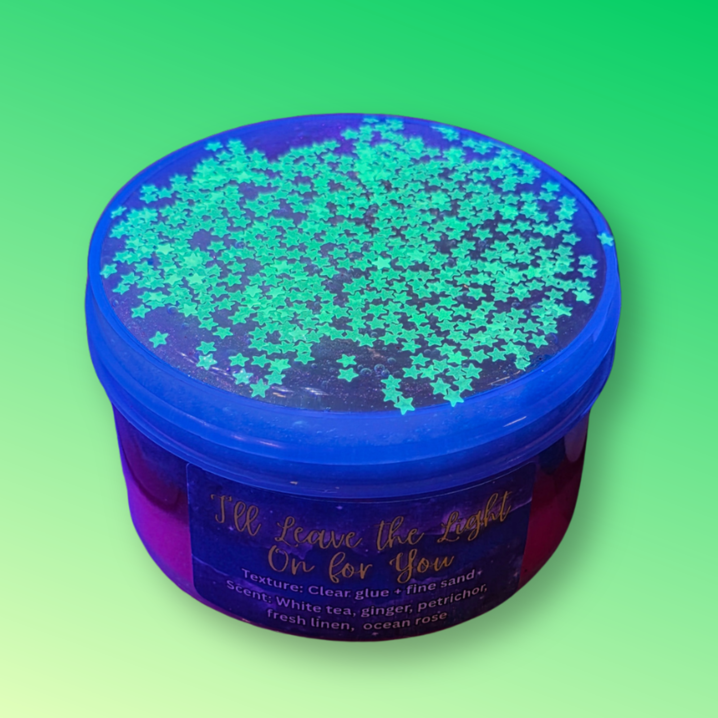 💡 I’ll Leave the Light On for You v2 – Clear Sand Slime | White Tea, Sage & Rain | Mental Health Awareness