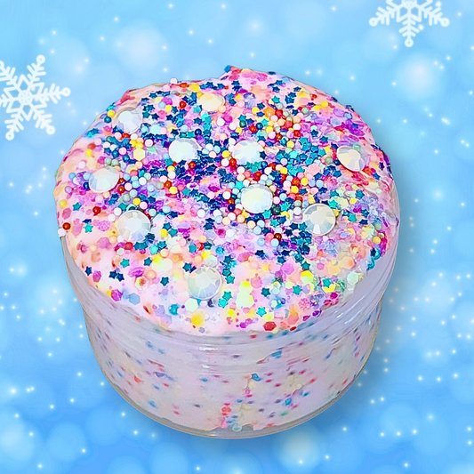 Birthday Wishes Slime – Rainbow Floam ASMR Slime with Candle Charm | Cotton Candy Guava Ramune Scent