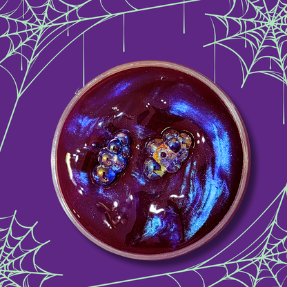 The Color of Evil Slime | Coated Thiggly Gummy Clear | Pumpkin Cupcake & Vanilla Sugar Scent | Holographic Bubble Cluster Add-Ins