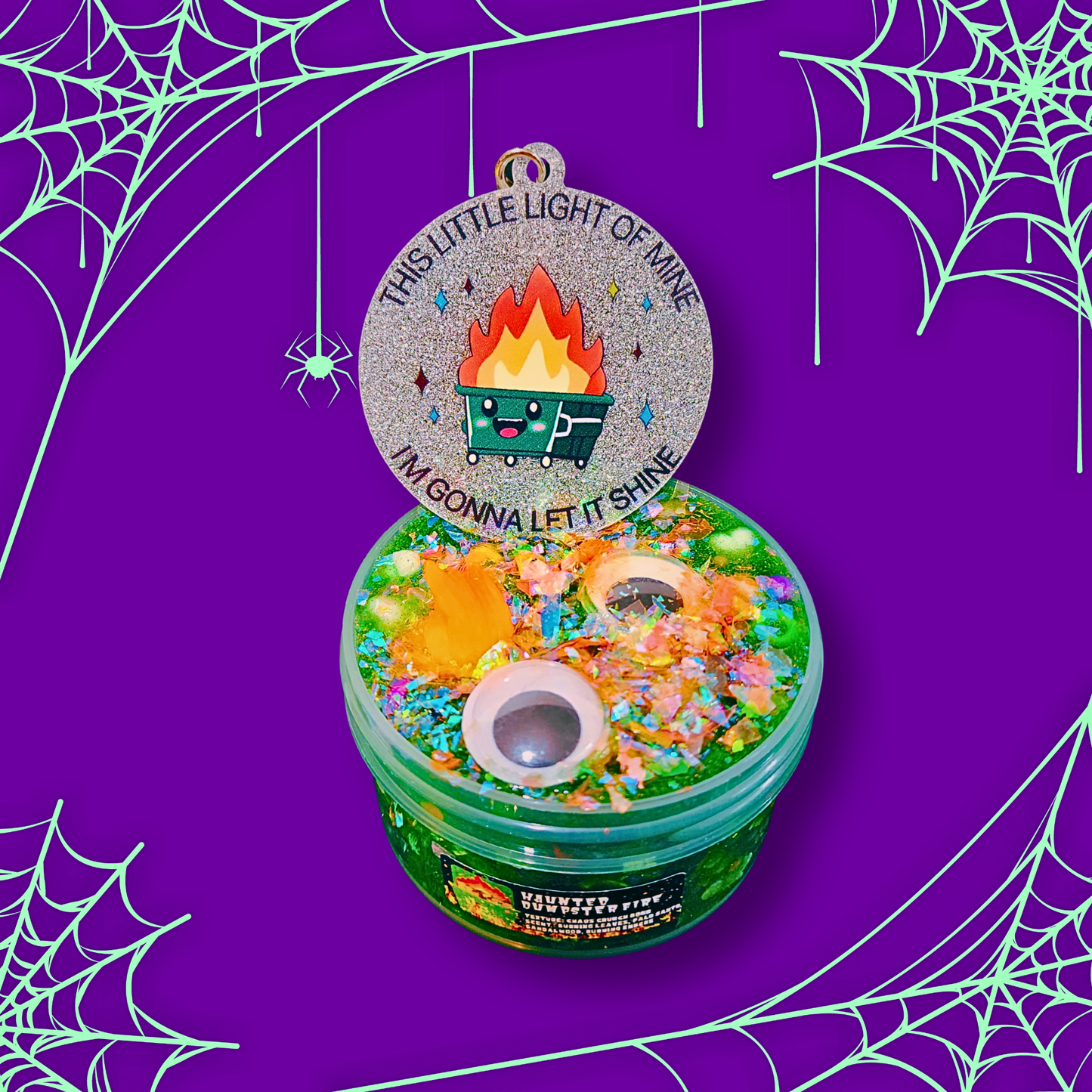 Haunted Dumpster Fire - Chaos Crunch Bomb | Burning Leaves, Palo Santo & Sandalwood Scented Halloween Slime