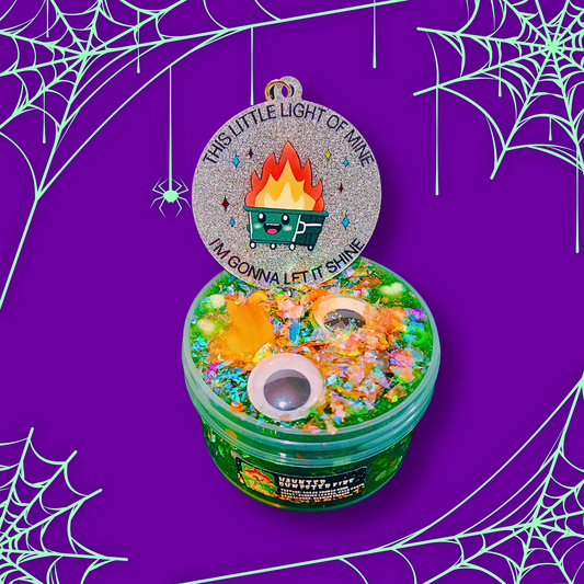Haunted Dumpster Fire - Chaos Crunch Bomb | Burning Leaves, Palo Santo & Sandalwood Scented Halloween Slime