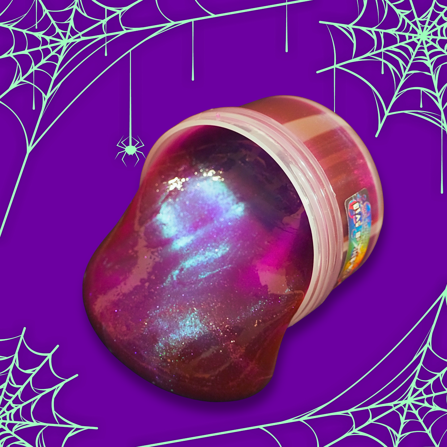 The Color of Evil Slime | Coated Thiggly Gummy Clear | Pumpkin Cupcake & Vanilla Sugar Scent | Holographic Bubble Cluster Add-Ins