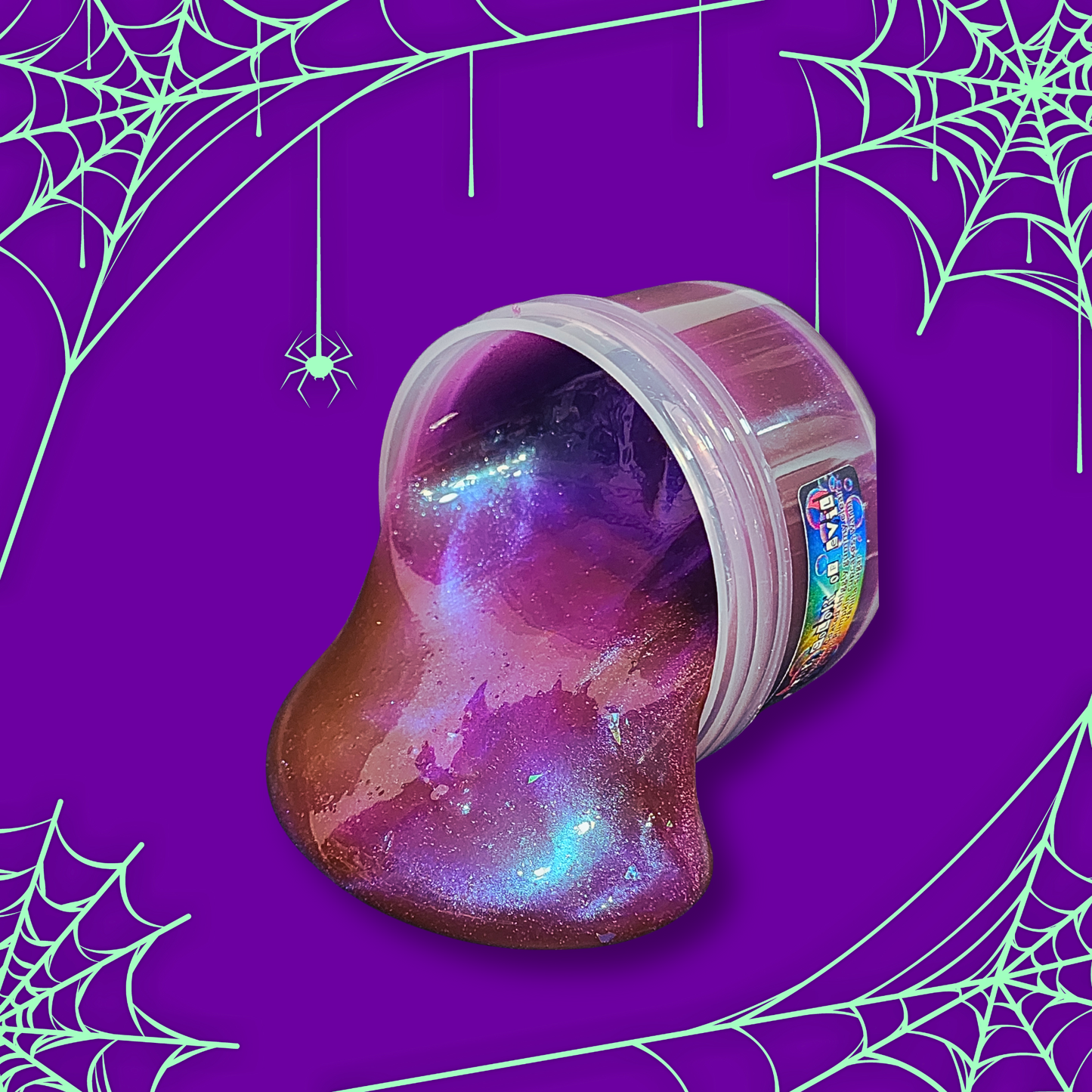 The Color of Evil Slime | Coated Thiggly Gummy Clear | Pumpkin Cupcake & Vanilla Sugar Scent | Holographic Bubble Cluster Add-Ins