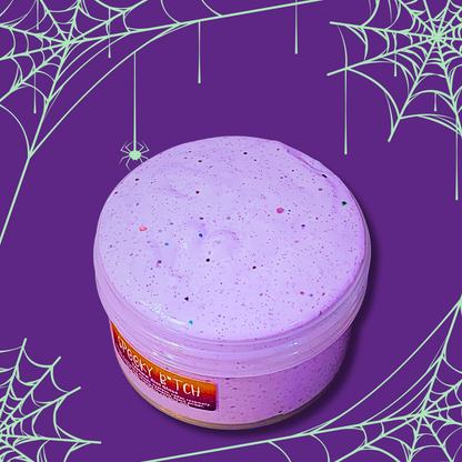 Spooky B*tch Slime 6oz – Thick Glossy Slime for Adults | Patchouli & Cedar Scented | Halloween Slime with Glitter & Fimos