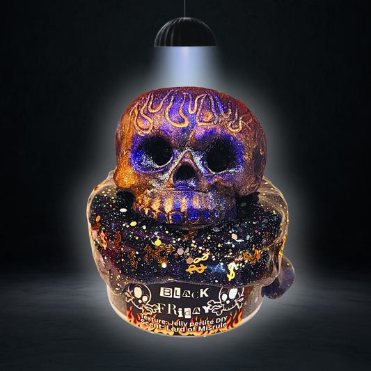 Black Friday Slime – Perlite Jelly DIY (6oz) | Skull Clay Topper | Inflating Textured Slime | Lord of Misrule Scent