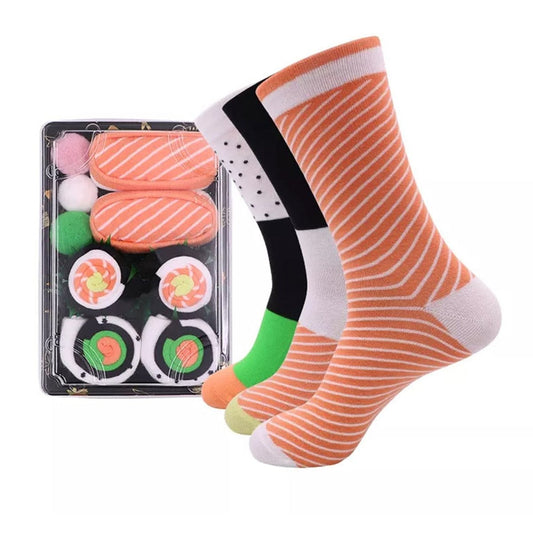 Sushi Socks 3 Pack Novelty Funny Socks for Men & Women Christmas Gift